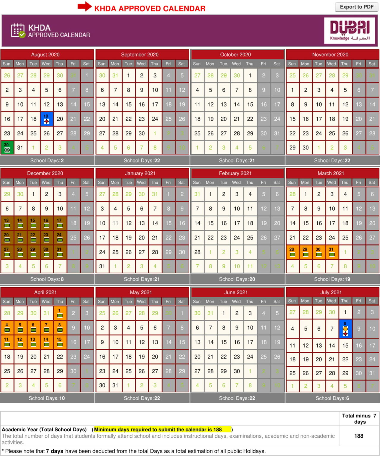 Academic Calendar20222023 Dubai Modern Education School